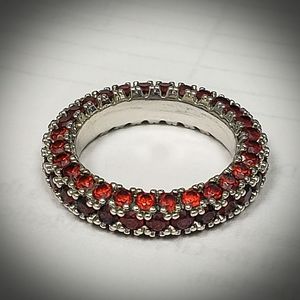 Peermont Red Brilliant cut CZ eternity band
